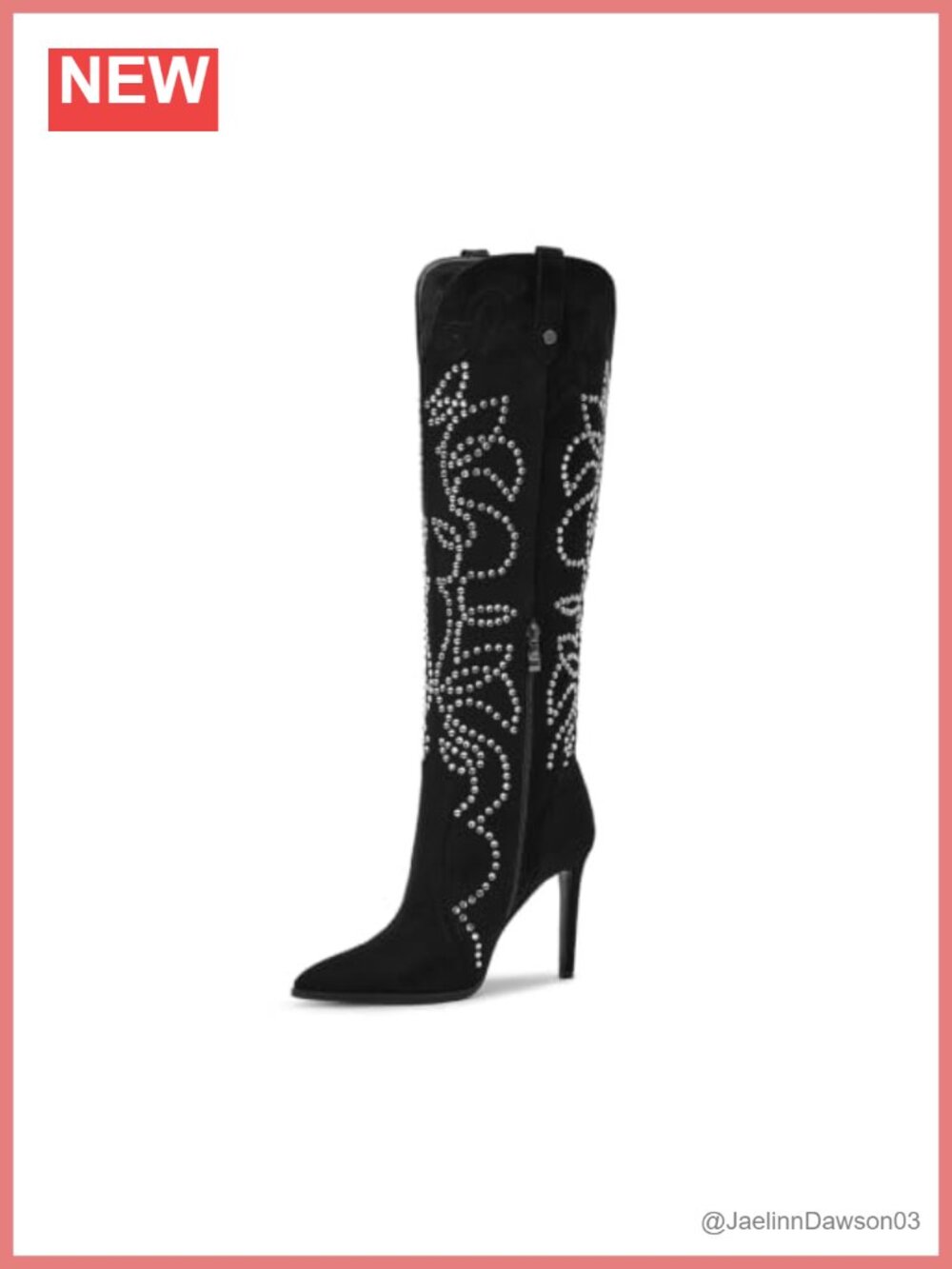 Wide Calf Knee High Stiletto Boots Pointed Toe Side Zipper Faux Suede Women's